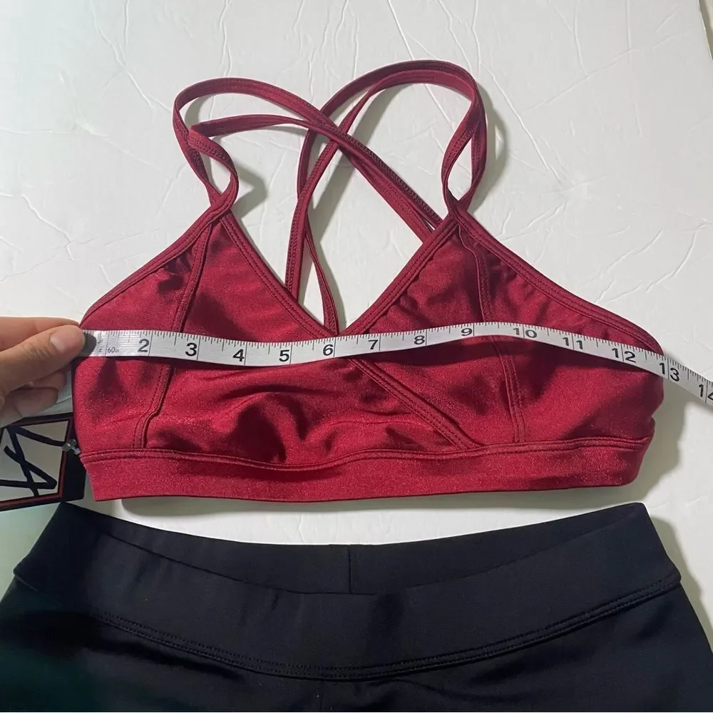 LA dance solo convention tryouts burgundy black 2 piece set MA medium adult NEW